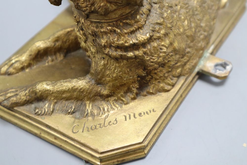 A Charles Menn ormolu group of child, dog and bird, height 20cm
